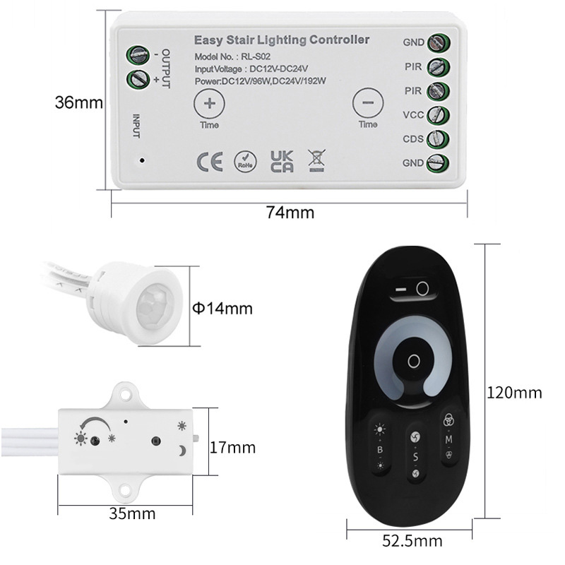 Simple Mini LED Motion Activated Step Lights Controller - Remote Optional Simple Mini LED Motion Activated Step Lights Controller - Remote Optional